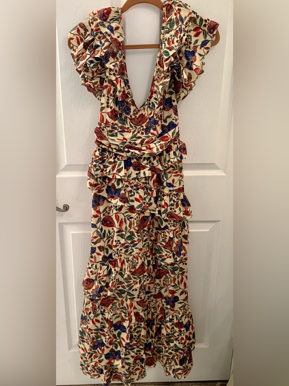 House of Harlow 1960 Floral Ruffle Tiered Maxi Dress - Sister Print Brown